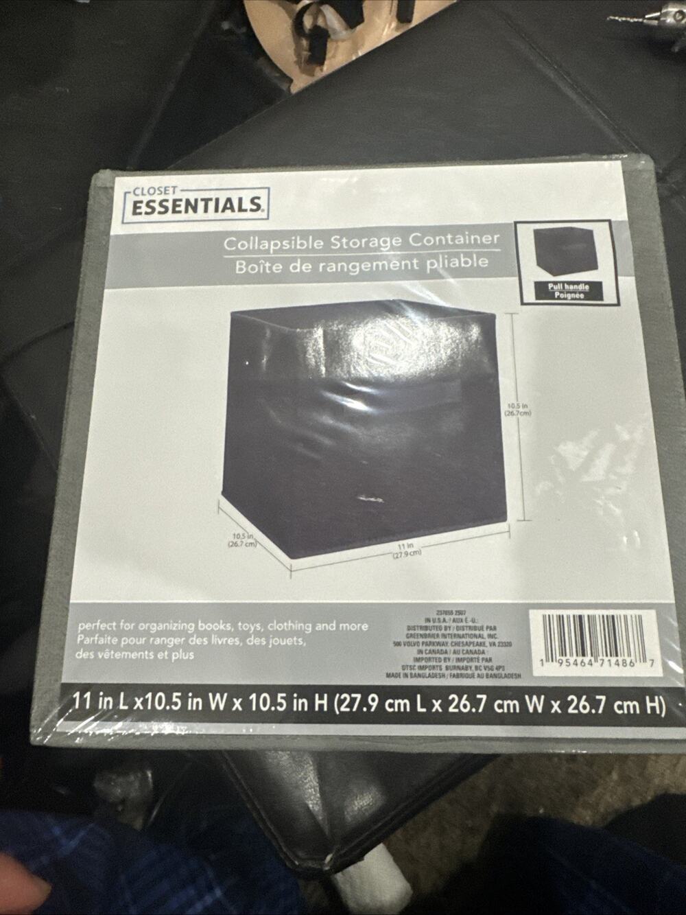 Lot Of 4 Black Laundry Essentials Collapsible Storage Container 11 X 10.5